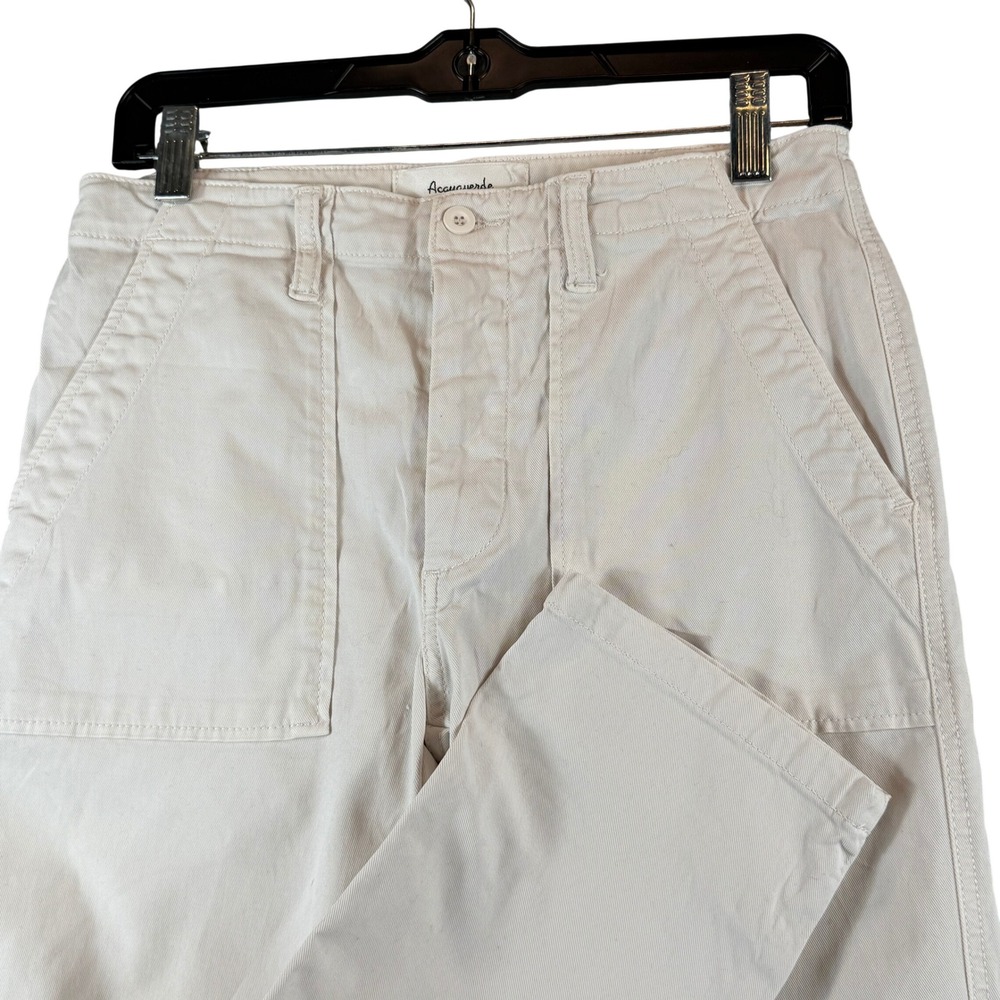 Acquaverde Paris Columbia Women's Pants 25 White Stretch Utility Straight Leg